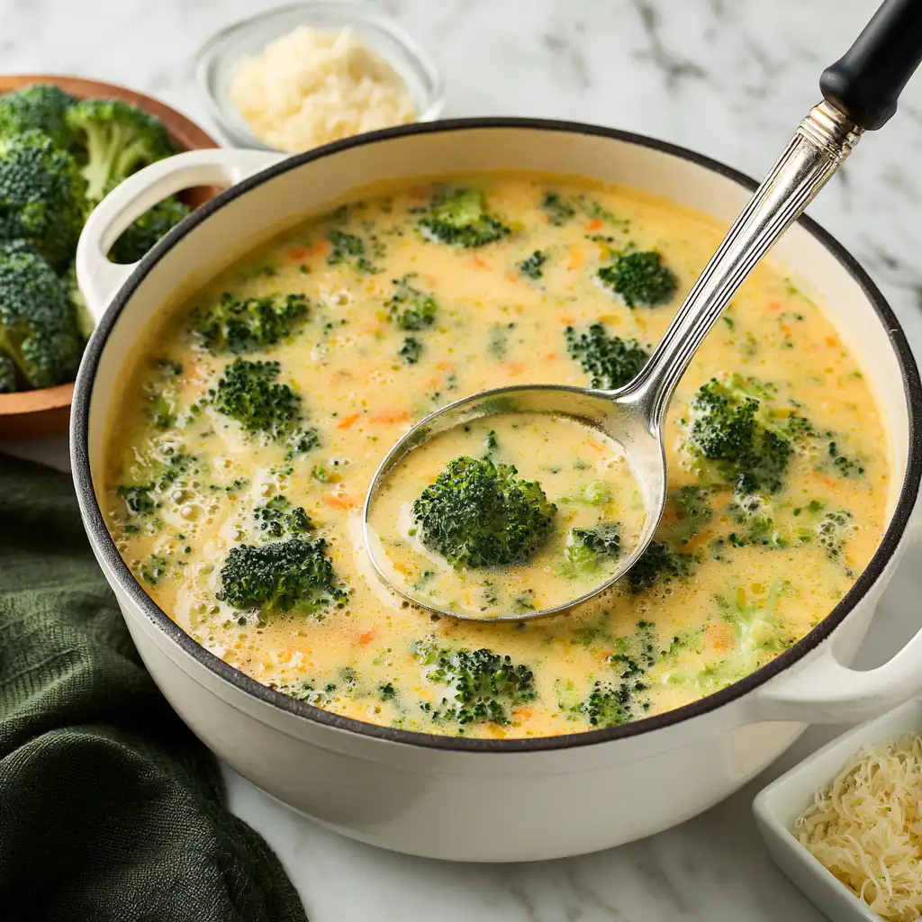 High Protein Broccoli Cheddar Soup