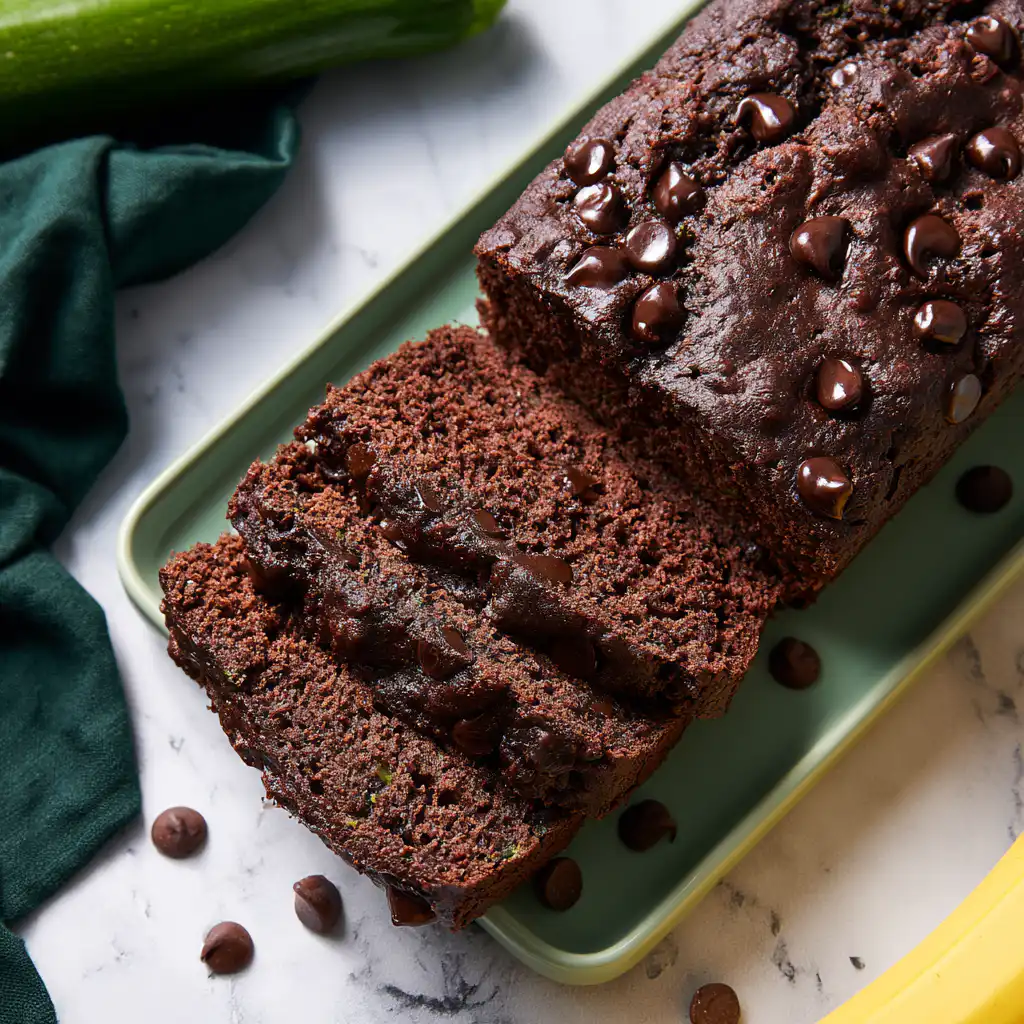 Moist Chocolate Zucchini Banana Bread