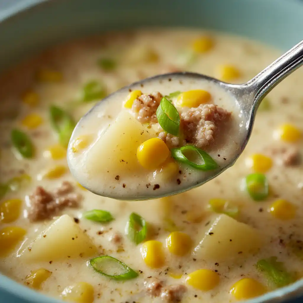Homemade Sausage and Corn Chowder - step by step