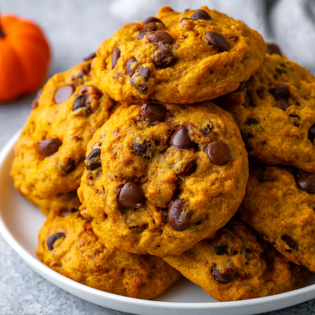 Pumpkin Chocolate Chip Cookies - step by step