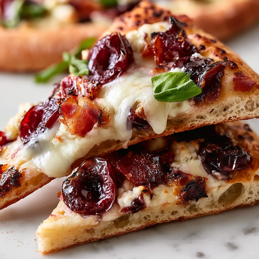 Sweet Cherry Flatbread - step by step