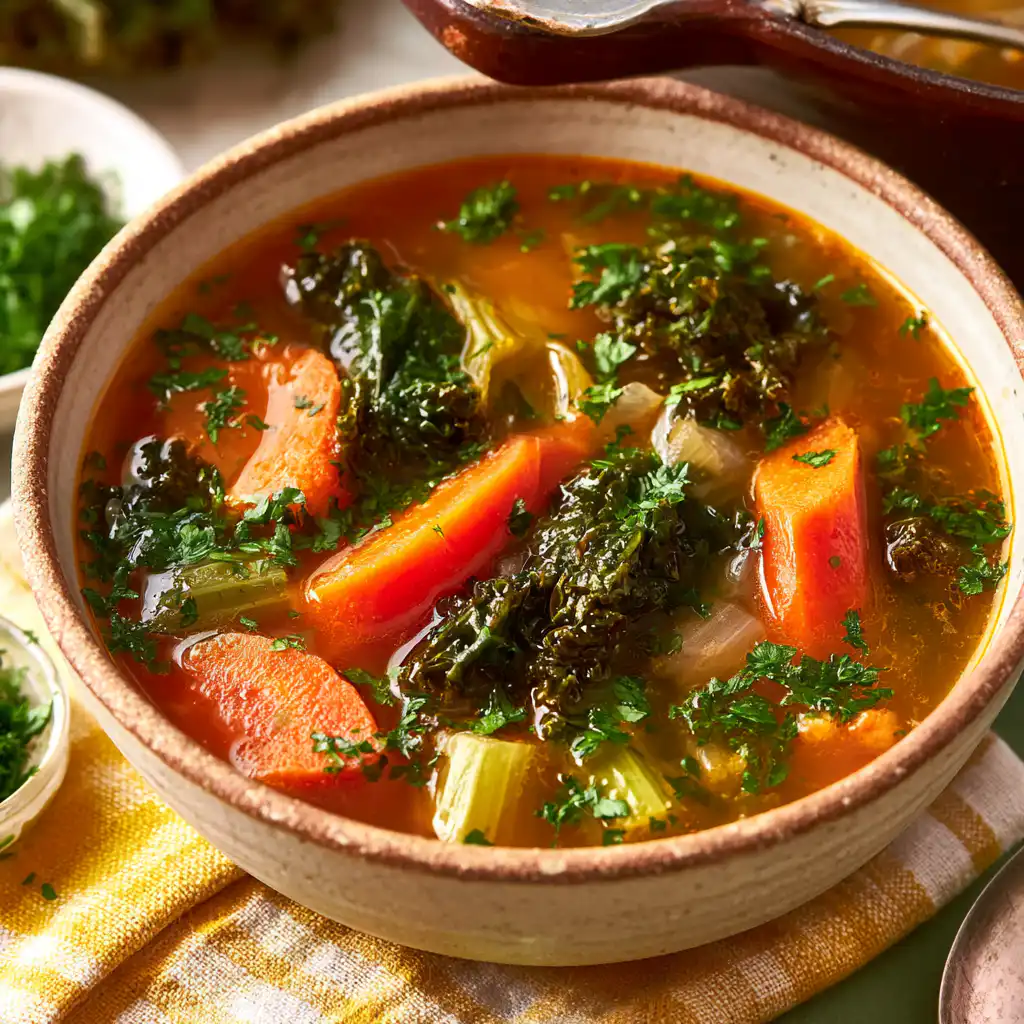 Hearty Vegetable Soup with Parsley Gremolata - step by step