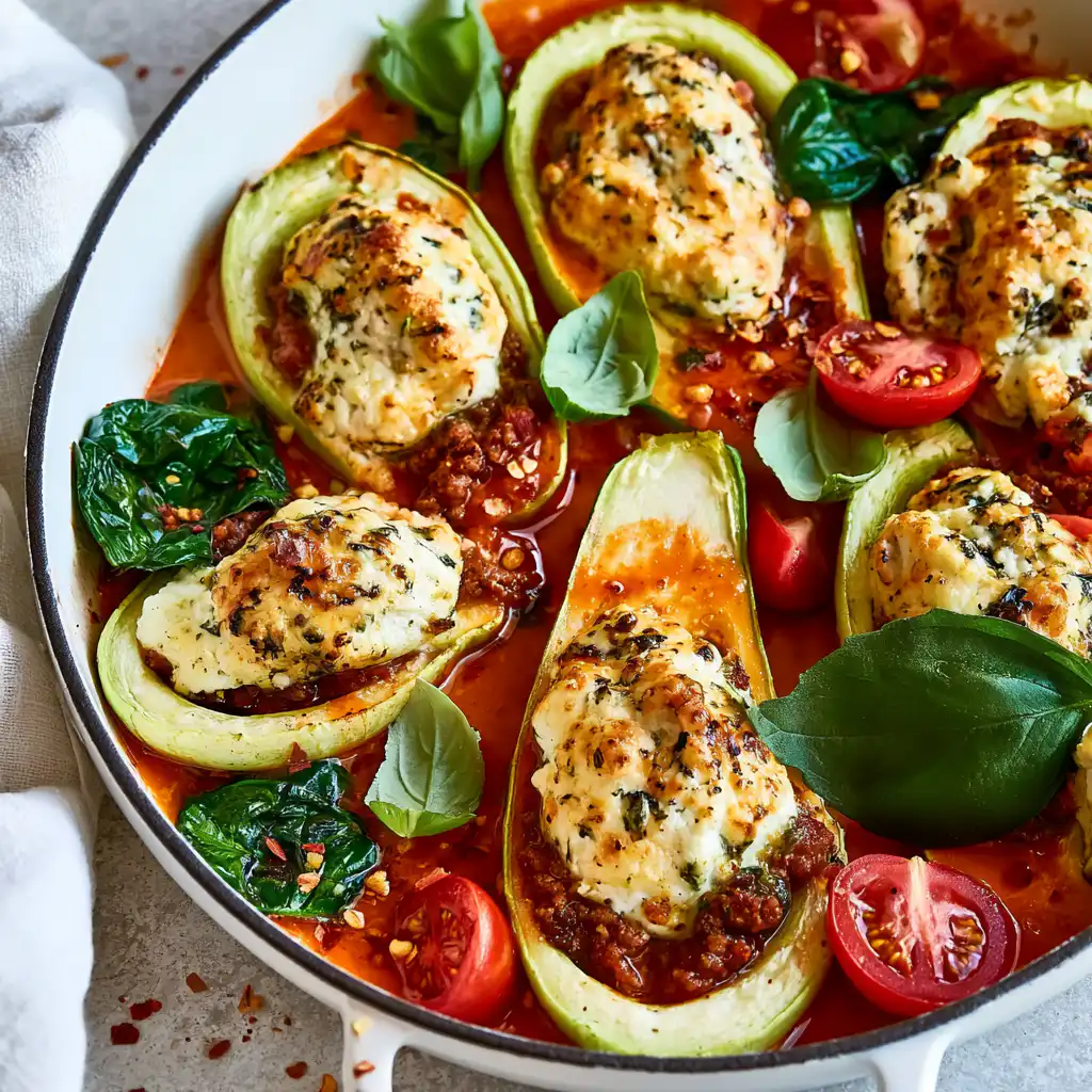 Stuffed Zucchini Boats Recipe - step by step